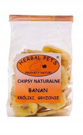 HERBAL PETS CHIPSY NATURALNE BANAN GRYZONIE KRÓLIK 75g