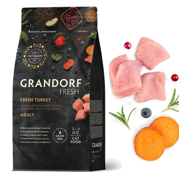 SUCHA KARMA DLA KOTA GRANDORF FRESH TURKEY ADULT INDYK BATATY 2kg