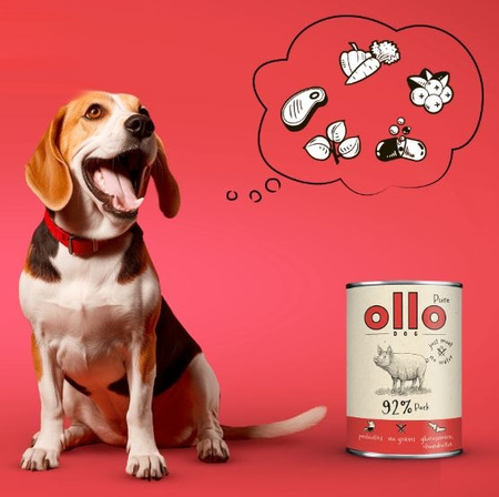 OLLO PURE PORK ADULT MONOBIAŁKOWA MOKRA KARMA DLA PSÓW WIEPRZOWINA 850g