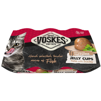 PRZYSMAK PRZEKĄSKA DLA KOTA VOSKES JELLY CUPS TUNA SCALLOP TUŃCZYK PRZEGRZEBKI 6x25g