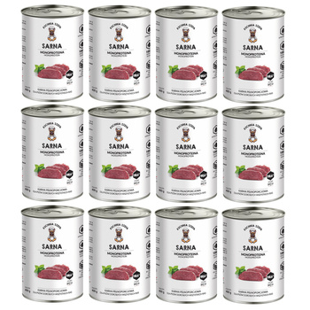 KUCHNIA SZEFA MOKRA KARMA DLA PSA MONOPROTEINOWA SARNA 12x400g