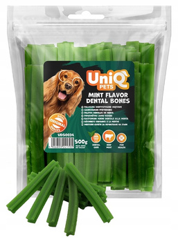 UNIQ PETS PALUSZKI MIĘTOWE DENTYSTYCZNY PRZYSMAK SMAKOŁYK DLA PSA 500g