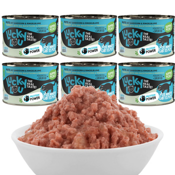 LUCKY LOU SUPERMONO MONOBIAŁKOWA MOKRA KARMA DLA KOTA INDYK 6x200g