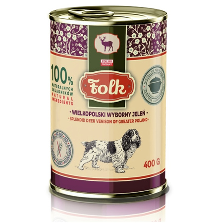 KARMA MOKRA W PUSZCE DLA PSA PEŁNOPORCJOWA FOLK MIX SMAKÓW 9x400g