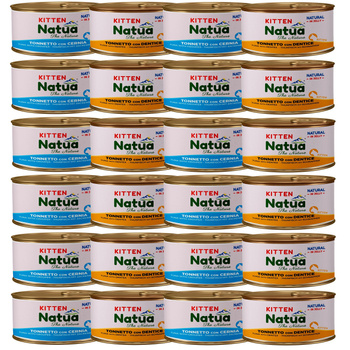 KARMA MOKRA W PUSZCE DLA KOCIĄT NATURALNA NATUA KITTEN MIX SMAKÓW W GALARETCE 24x85g