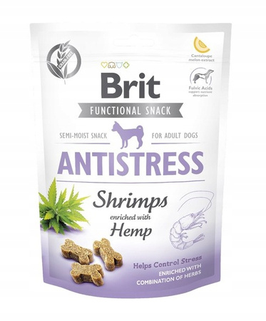 BRIT FUNCTIONAL SNACK ANTISTRESS TRESERKI PRZYSMAK KREWETKI DLA PSA 3x150g