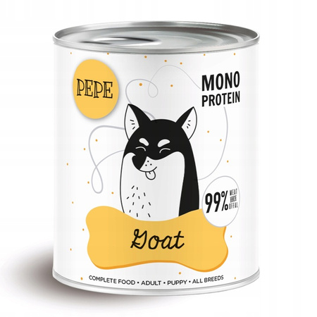 PAKA ZWIERZAKA KARMA DLA PSA SZCZENIĄT PEPE MONOPROTEIN GOAT KOZA 800g