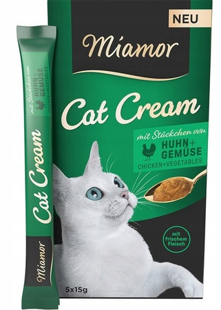 MIAMOR CAT CREAM PASTA PRZYSMAK DLA KOTA KURCZAK Z WARZYWAMI 25x15g