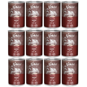 NEKKO MONOPROTEIN ADULT MOKRA KARMA DLA PSA KACZKA 12x400g