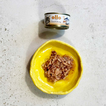 OLLO nr1 MOKRA KARMA W PUSZCE DLA KOTA KOCIĄT NATURALNA TUŃCZYK I KREWETKI 70g