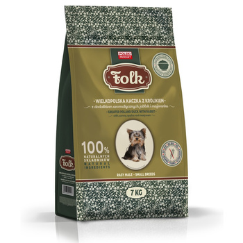 KARMA SUCHA DLA PSA RASY MAŁE PEŁNOPORCJOWA FOLK MINI KACZKA KRÓLIK JABŁKA MAJERANEK 7kg