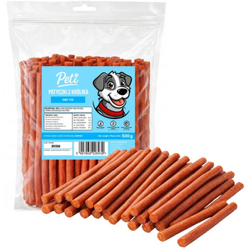 PETI PRZYSMAKI DLA PSA PATYCZKI Z KRÓLIKA 500g