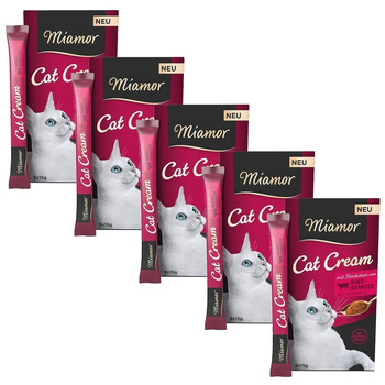 MIAMOR CAT CREAM PASTA PRZYSMAK DLA KOTA WOŁOWINA  Z WARZYWAMI 25x15g