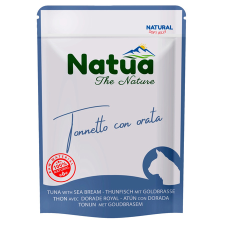 NATUA NATURAL MOKRA KARMA DLA KOTÓW TUŃCZYK Z DORADĄ W GALARETCE SASZETKA KOTA 8x70g