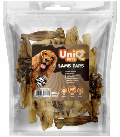UNIQ PETS USZY JAGNIĘCE GRYZAK PRZYSMAK SMAKOŁYK DLA PSA 300g
