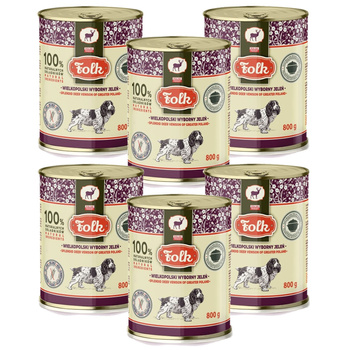 KARMA MOKRA DLA PSA PEŁNOPORCJOWA FOLK WIELKOPOLSKI WYBORNY JELEŃ PUSZKA 6x800g