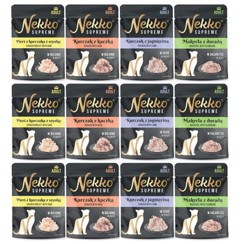 NEKKO SUPREME MOKRA KARMA W SASZETCE DLA KOTA MIX SMAKÓW 12x70g