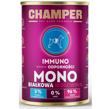 CHAMPER DLA PSA MONOBIAŁKOWA MOKRA KARMA DLA PSÓW IMMUNO WOŁOWINA 400g