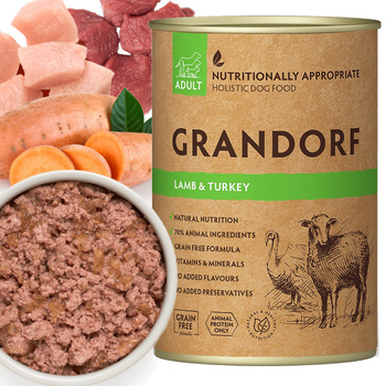 GRANDORF LAMB TURKEY JAGNIĘCINA INDYK MOKRA KARMA W PUSZCE DLA PSA 400g