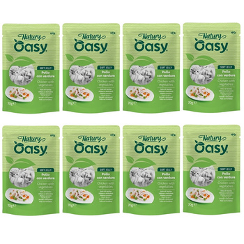 MOKRA KARMA DLA KOTA OASY NATURY SOFT JELLY KURCZAK Z WARZYWAMI 8x70g