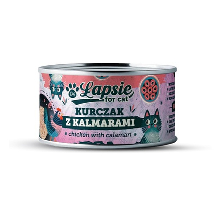 ŁAPSIE FOR CAT MOKRA KARMA DLA KOTA MIX SMAKÓW W BULIONIE PUSZKA 16x80g