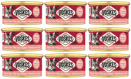  MOKRA KARMA DLA KOTA VOSKES TUNA WITH SALMON TUŃCZYK ŁOSOŚ 9x85g