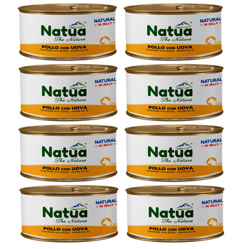 NATUA NATURAL MOKRA KARMA DLA KOTA KURCZAK Z JAJEM PRZEPIÓRCZYM W GALARETCE PUSZKA 8x85g