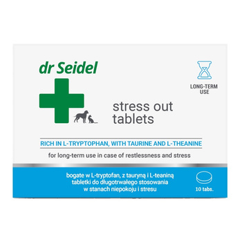 DR SEIDEL STRESS OUT TABLETS STRES LĘK FAJERWERKI USPOKOJENIE PSA I KOTA 10 TABLETEK