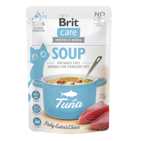 BRIT CARE CAT SOUP TUNA ZUPA KARMA NAPÓJ DRINK DLA KOTA TUŃCZYK 75g