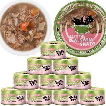 LUCKY LOU EXTRAFOOD KARMA DLA KOTA TUŃCZYK WARZYWA W BULIONIE 10x70g