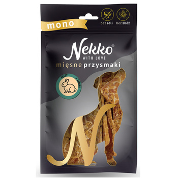 NEKKO MONO MIĘSNE PRZYSMAKI SMAKOŁYKI DLA PSA FILET Z KRÓLIKA 80g