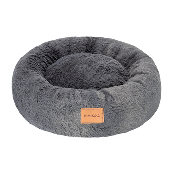 LEGOWISKO POSŁANIE KOJEC DLA MAŁEGO ŚREDNIEGO PSA KOTA SHAGGY OKRĄGŁE L GRAFIT 60cm