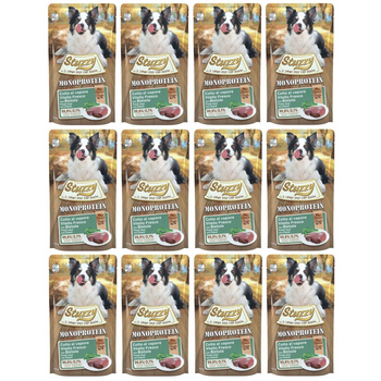 STUZZY MONOPROTEIN MOKRA KARMA DLA PSA CIELĘCINA Z BOTWINKĄ 12x150g