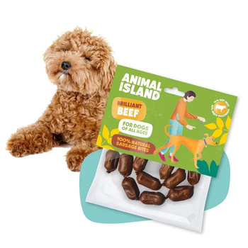 ANIMAL ISLAND MONOPROTEINOWY PRZYSMAK DLA PSA KIEŁBASKI Z WOŁOWINY 100g