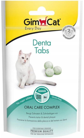 GIMCAT DENTA TABS PRZYSMAKI DENTYSTYCZNE DLA KOTA 40g