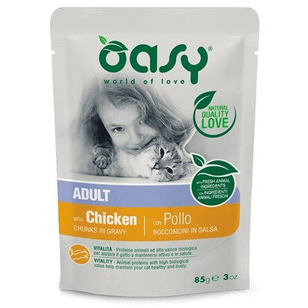 OASY CHUNKS IN GRAVY MOKRA KARMA DLA KOTA KURCZAK JAGNIĘCINA MULTIPACK 4x85g
