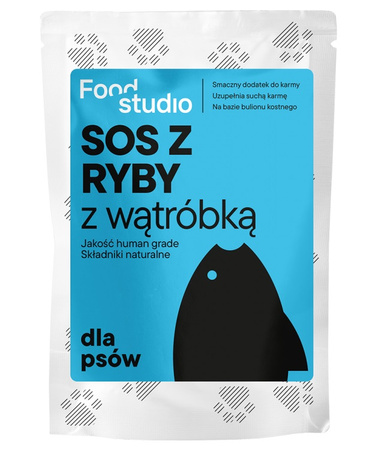 SOS I BULION KOSTNY DLA PSÓW PSA RYBA I WĄTRÓBKA FOOD STUDIO CHEFS 100ml