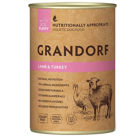 GRANDORF LAMB TURKEY PUPPY JAGNIĘCINA INDYK MOKRA KARMA DLA SZCZENIĄT 6x400g