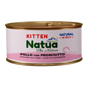 NATUA NATURAL KITTEN MOKRA KARMA DLA KOCIĄT KURCZAK Z SZYNKĄ W GALARETCE PUSZKA 85g