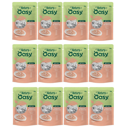 MOKRA KARMA DLA KOTA OASY NATURY SOFT JELLY ŁOSOŚ 12x70g