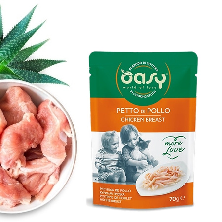OASY MORE LOVE MOKRA KARMA DLA KOTA PIERŚ Z KURCZAKA SASZETKA 70g