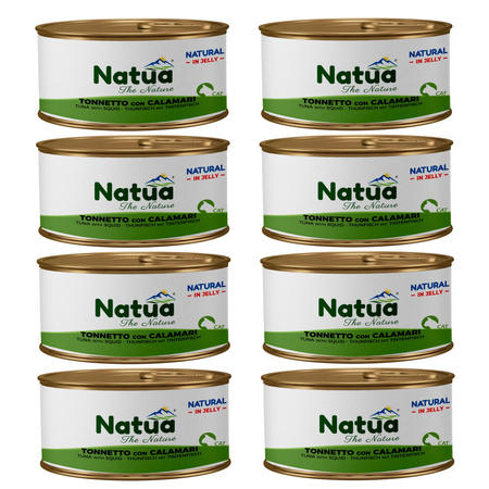 KARMA MOKRA W PUSZCE DLA KOTA NATURALNA NATUA TUŃCZYK Z KALMARAMI W GALARETCE 8x85g