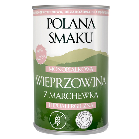 POLANA SMAKU MOKRA KARMA DLA DOROSŁYCH PSÓW WIEPRZOWINA Z MARCHEWKĄ 10x400g