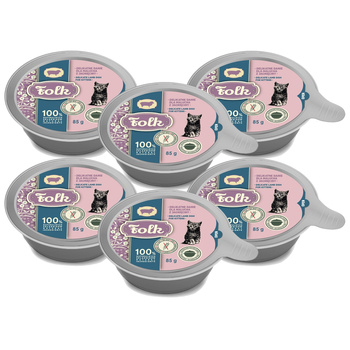 KARMA MOKRA DLA KOCIĄT FOLK KITTEN PEŁNOPORCJOWE DANIE Z JAGNIĘCINY SZALKA 6x85g