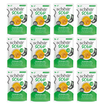 SCHESIR SOUP MOKRA KARMA DLA KOTA ZUPA Z KURCZAKA Z DYNIĄ SASZETKA 12x40g