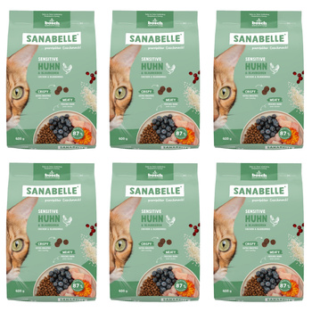 SANABELLE ADULT SENSITIVE HUHN KOMPLETNA SUCHA KARMA DLA KOTA KURCZAK 6x400g