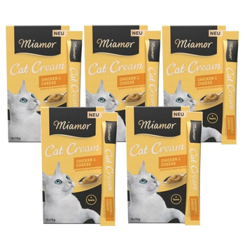 MIAMOR PASTA CAT CREAM PRZYSMAK DLA KOTA KURCZAK Z SEREM 30x15g