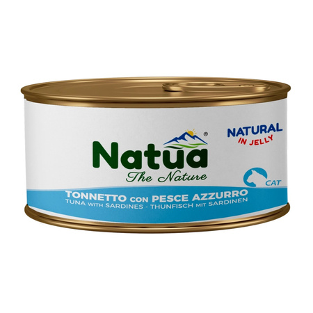 NATUA NATURAL MOKRA KARMA DLA KOTA TUŃCZYK Z SARDYNKAMI W GALARETCE PUSZKA 8x85g