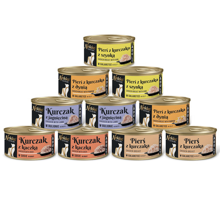 NEKKO SUPREME MOKRA KARMA W PUSZCE DLA KOTA MIX SMAKÓW 10x80g