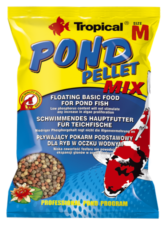 TROPICAL POND PELLET MIX SIZE M POKARM DLA RYBEK DO OCZKA WODNEGO 1l/110g